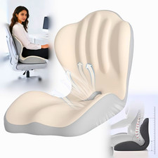 Memory Foam Lumbar Support Cushion for Office Chair Car Seat Long Sitting