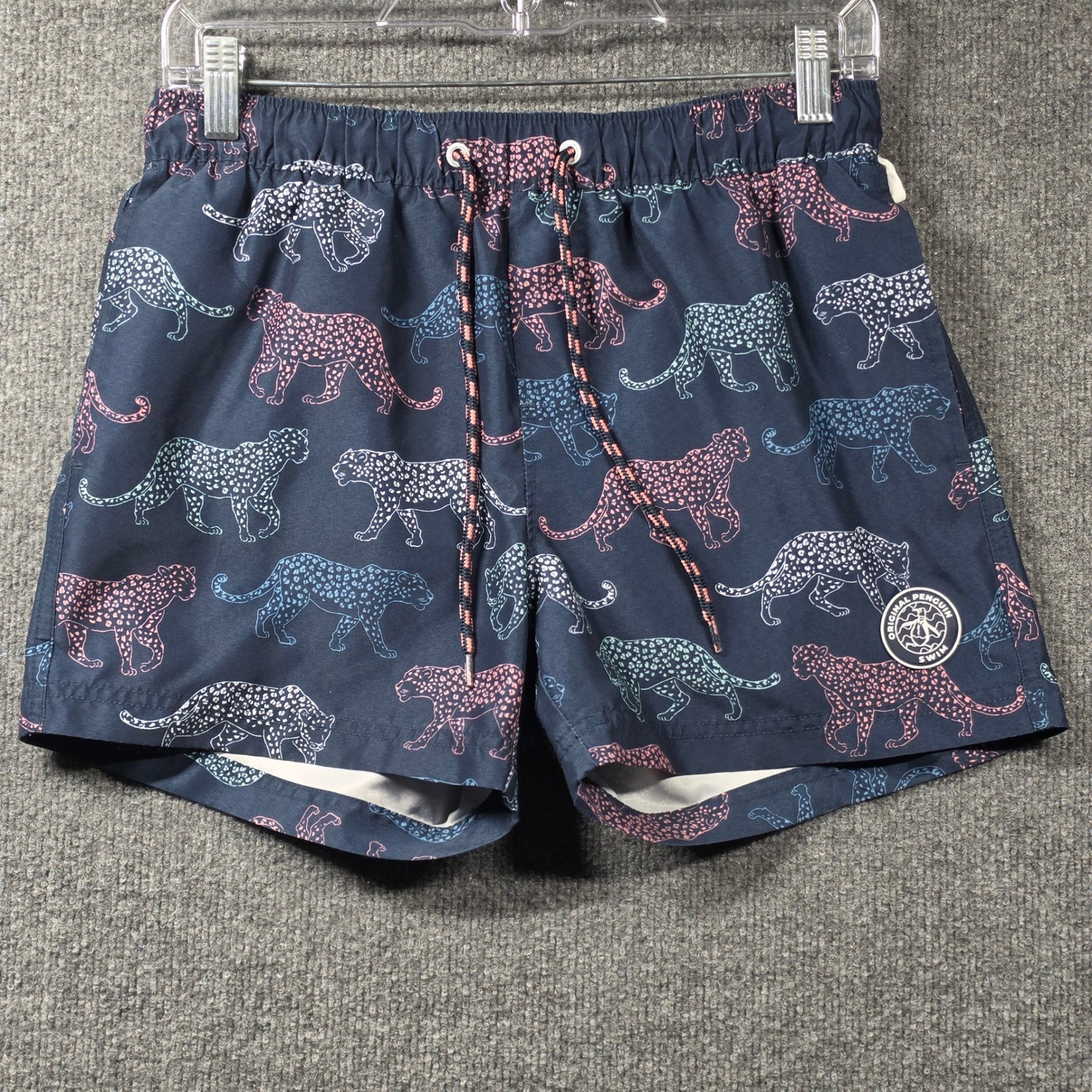 Original Penguin Swim Trunks Mens Small Board Shorts Leopard Print