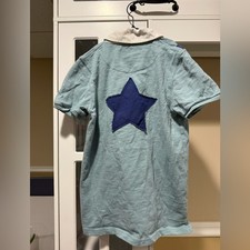 Boden Blue Star Appliqu  collared 9-10 year Kids Polo Shirt school summer formal