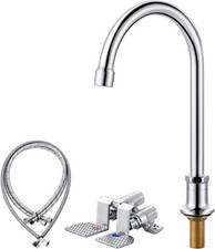 Dual Foot Pedal Valve Control Sink Faucet Hands-Free , Valve, Chrome