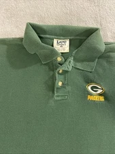 Vintage 90s Green Bay Packers Polo Shirt Mens Large Short Sleeve NFL Cotton EUC