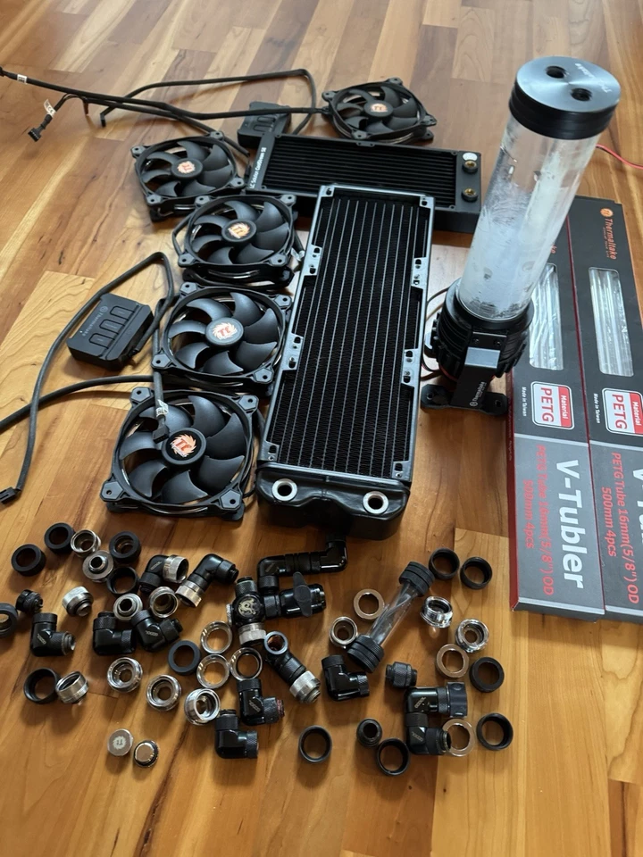 PC Wasserkühlung Set  /  Teile, D5 Pumpe und Lüfter für Custom WaKü DIY - Bild 2 von 4