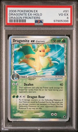 Dragonite Ex-Holo Dragon Frontiers Pokemon Ex Dragon Frontiers 91 NM PSA 4