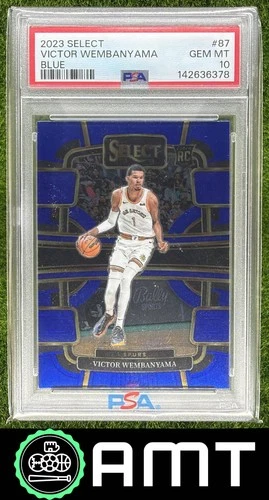 Victor Wembanyama RC PSA 10 2023-24 Panini Select Blue Prizm Spurs 6378