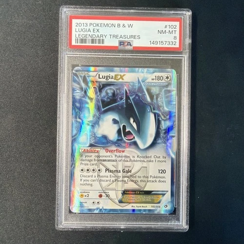 PSA 8 - 2013 Pokemon Legendary Treasures Lugia EX #102