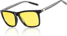 DUCO Polarized Night Vision Glasses for Men and Women Yellow Safety Black