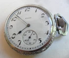 Deco Antique Elgin 17J Pocket Watch Grade 386 Size 16 O/F Illinois Case 4 REP.