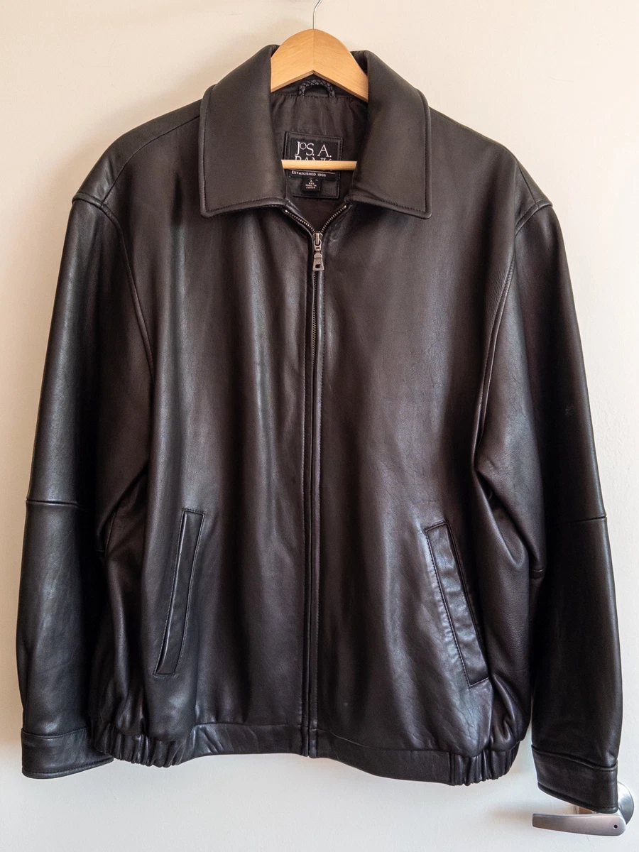 Jos. A. Bank Leather Outer Shell Black Coats, Jackets & Vests for