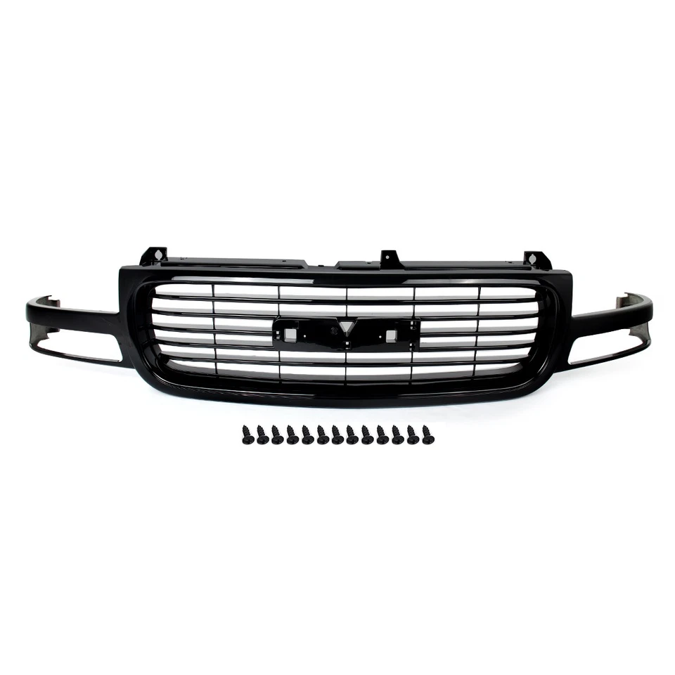 For GMC Sierra 1500 2500 1999-2002 Gloss Black Front Upper Grill Grille Assembly - Image 2 of 4