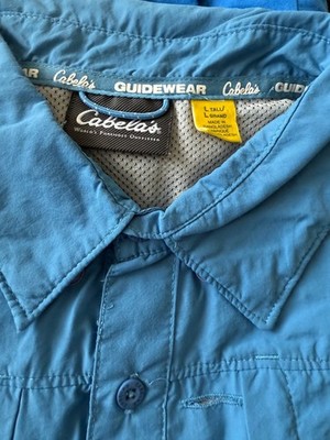 Cabela's Guidewear, UV Protection 50, Short Sleeve, L Tall, Blue