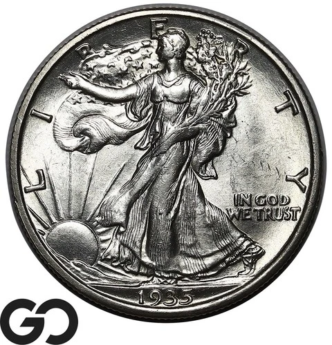 1935-S Walking Liberty Half Dollar, Tough This Nice, Gem BU++ Better Date