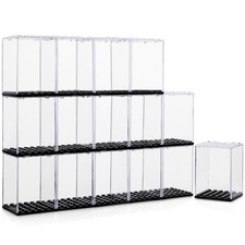 15 Display Cases Fits for Lego Minifigures, Mini-Figures Small, S - 15 Black
