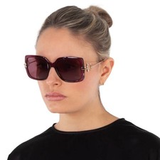 Salvatore Ferragamo Burgundy Square Ladies Sunglasses SF913S 606 55