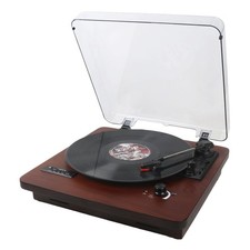 Vinyl Record Player with Bluetooth Input/Output, FM Radio, USB/SD Play Record...