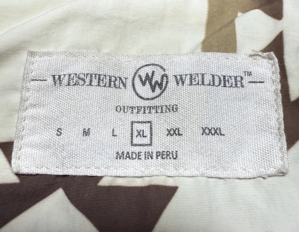 Chaleco Soldador Western Para Hombres XL Botón a Presión Caqui (No FR) Ropa de Trabajo Forrada Azteca LEER Foto 2 de 4