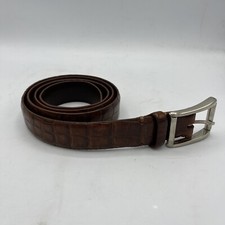 Bill Lavin Bench Made & Hand Sewn Brown Leather Dress Belt Men Size 38 USA Made