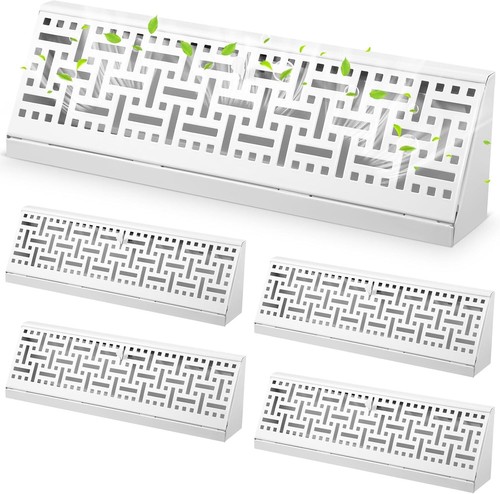 4 Pcs 15 Inch Baseboard Diffuser Register (Duct Opening Size), White Vent Cov...