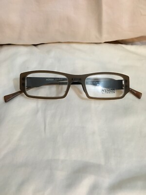 TITANIUM MENIZZI MT03-02 EYEGLASS ULTRA LIGHT THIN FRAMES BROWN 44-16-135 NEW