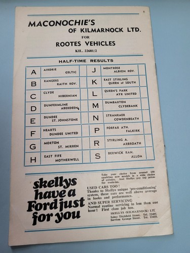 Kilmarnock v Partick Thistle Scottish League Cup Fixture 1969/70 (BPBIC)~F/Post - Picture 3 of 3