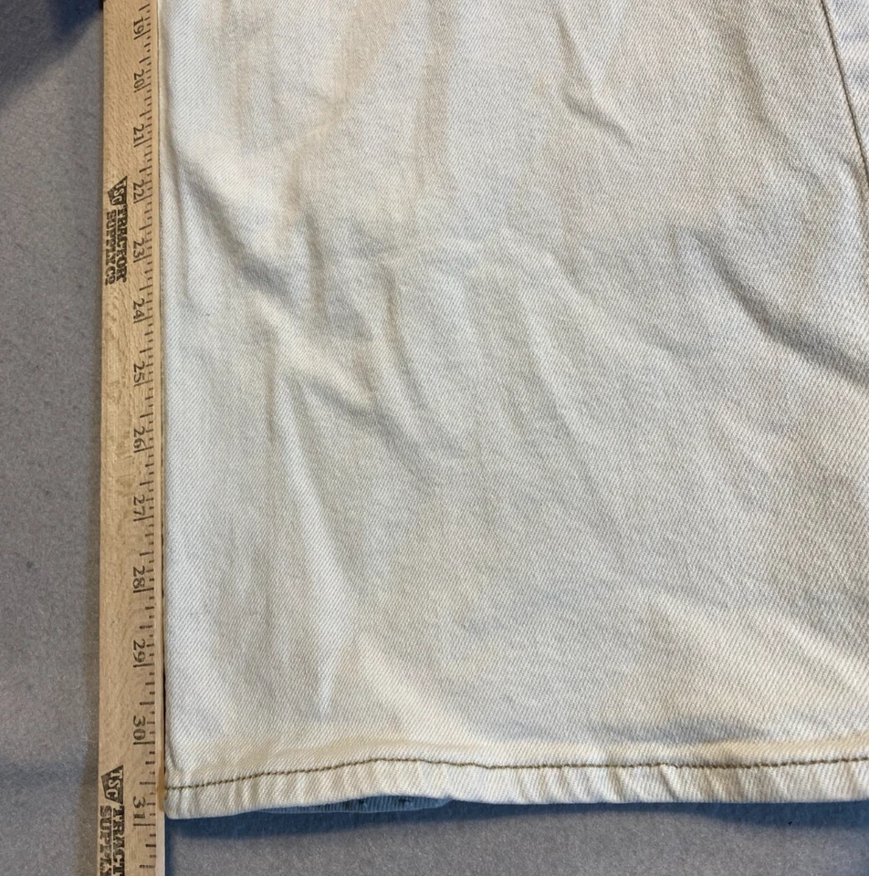 90s Super Wide Barrel Leg Denim Jeans Sz 5 Super High Rise Distressed FLAW SO - Image 4 of 4