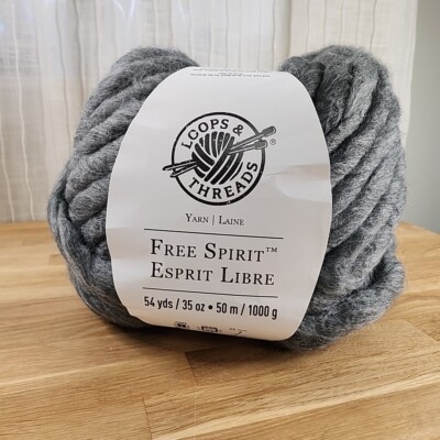 One Ball Loops & Threads Free Spirit Yarn Shade 20 Charcoal DISCONTINUED