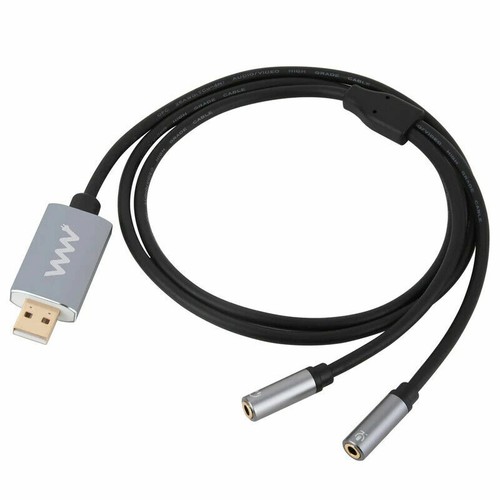 USB-A maschio a doppio 3,5 mm femmina audio + splitter microfono cavo scheda audio esterna - Foto 2 di 4