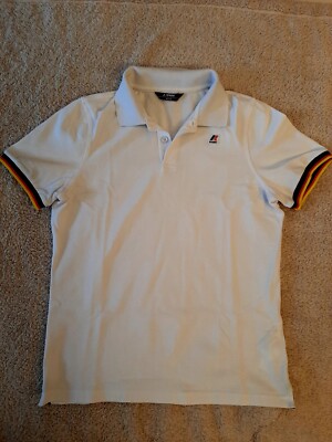 K-Way Poloshirt Herren Weiß Mod. Vincent Contrast Stretch Gr. M K008J50 