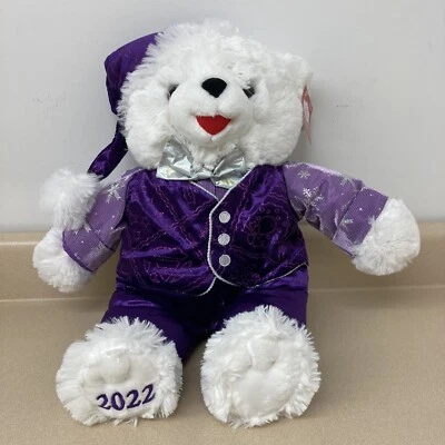 2022 WalMART CHRISTMAS Snowflake TEDDY BEAR White Boy 20"Purple Outfit Brand New