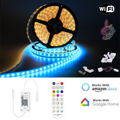 Off Car/Boat 12V Battery 1~40M Waterproof RGB LED Strip Light WiFi Music Sync