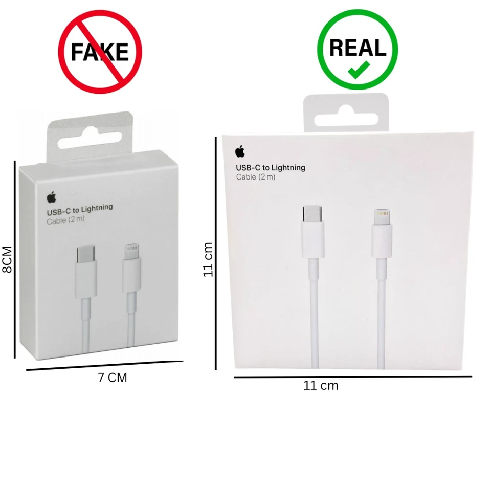 GENUINE ORIGINAL Apple iPhone 14 13 12 11 X Charger USB C to Lightning Cable 2M - Image 2 of 4