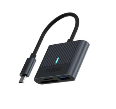 Rapoo UCR-3001 Kartenleser USB 3.2 Gen 1 Type-C 2 Steckplätze Aluminium Schwarz