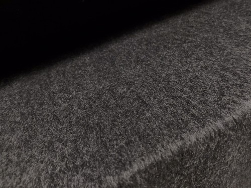Wool Blend Heavyweight Bearskin Fur Fabric, Per Metre - Plain - Grey - Picture 2 of 3