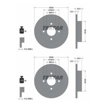 2x Textar 92075303 Bremsscheibe für Ford Fiesta JV Mazda 121 III JASM JBSM