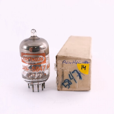 1 X JAN 5847A RAYTHEON TUBE. 60er Jahre PROD. SCHWARZE PLATTEN. CROSS GETTER....
