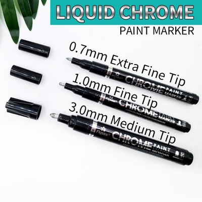 Spiegeleffekt Kratzfest Permanent Kunst Flüssig Chrom Stift Farbe Marker