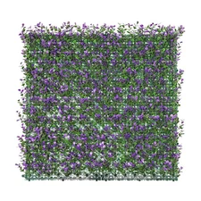 20" Artificial Faux Purple Buxus Leaf Mats With Cover Back Greenery Wall Decor