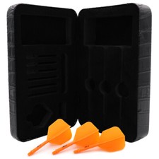 CUESOUL Professional Luxury PU Dart Case with Orange Big Wing Shape Dart Flights