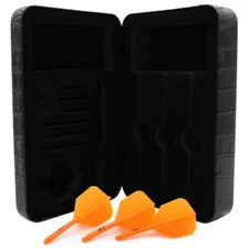 CUESOUL Professional Luxury PU Dart Case with Orange Big Wing Shape Dart Flights
