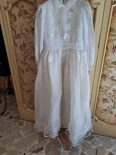 Abito  Vestito Prima Comunione Vintage Anni 70/80  Bianco 9/10 Anni Sartoriale 