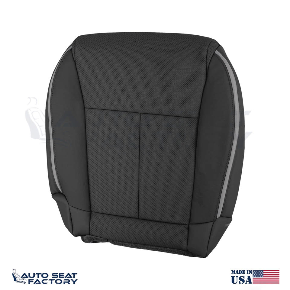 2006 - 2010 Compatível com Infiniti M45 M35 Driver Bottom Capa de Assento de Couro Preta, Perf. - Imagem 2 de 4