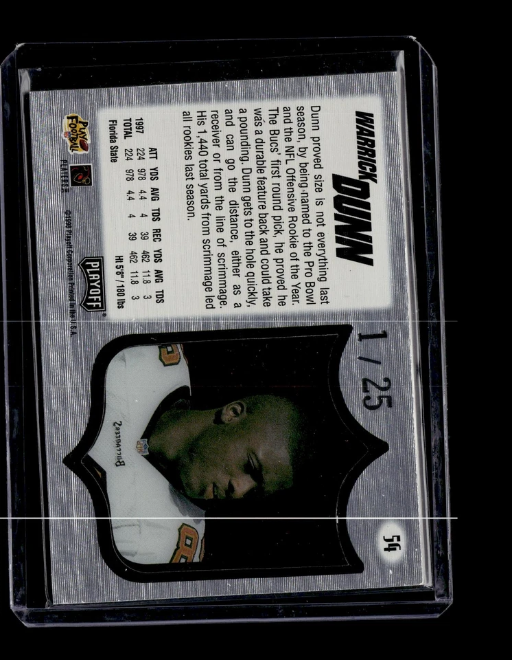 1998 Playoff Absolute SSD Hobby Gold #54 Warrick Dunn /25 - Image 2 of 2