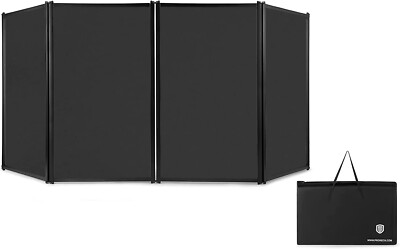 PRORECK DJ Foldable Facade 4 Panel Event Booth Black Metal Frame Scrim Travel Ba
