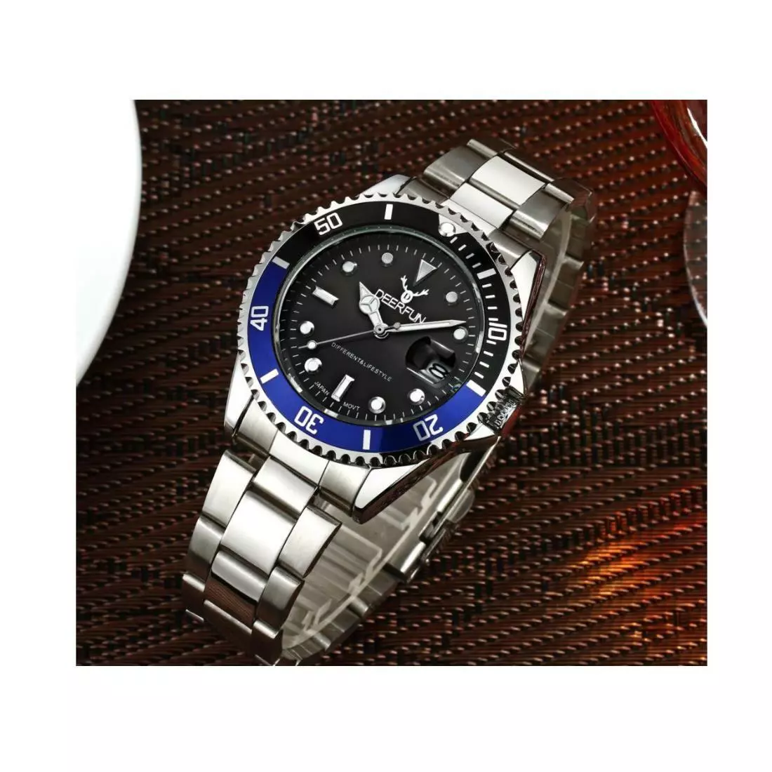 Genuine Deerfun Homage Watch Black Blue Silver Date Watches Top Quality UK
