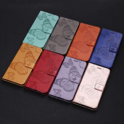 For Huawei P40 Mate 40 Y7P Nova 7 Leather 3D Butterfly Card Stand Wallet Case
