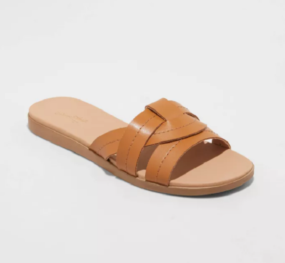 NEW Universal Thread Women's Kenzie Slide Sandals Cognac Size 9.5