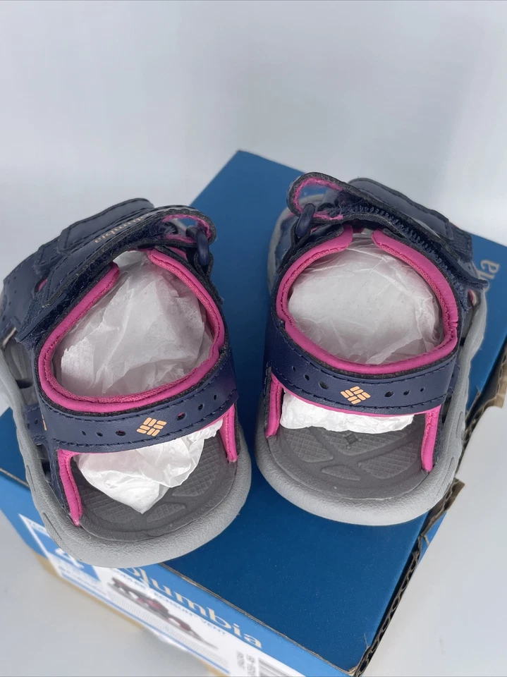 Сандалии для девочек ясельного возраста Columbia размер 4 розовые синие быстросохнущие Techsun Vent новые без коробки детские - Изображение 4 из 4