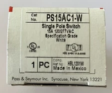 PASS & SEYMOUR PS15AC1-W SINGLE POLE SWITCHES - NEW!