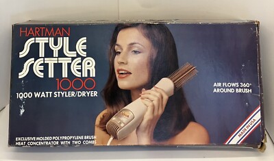 VTG. Style Setter 1000 Watt Brush Styler/Dryer Combs Wand Hartman Hollywood Cal.