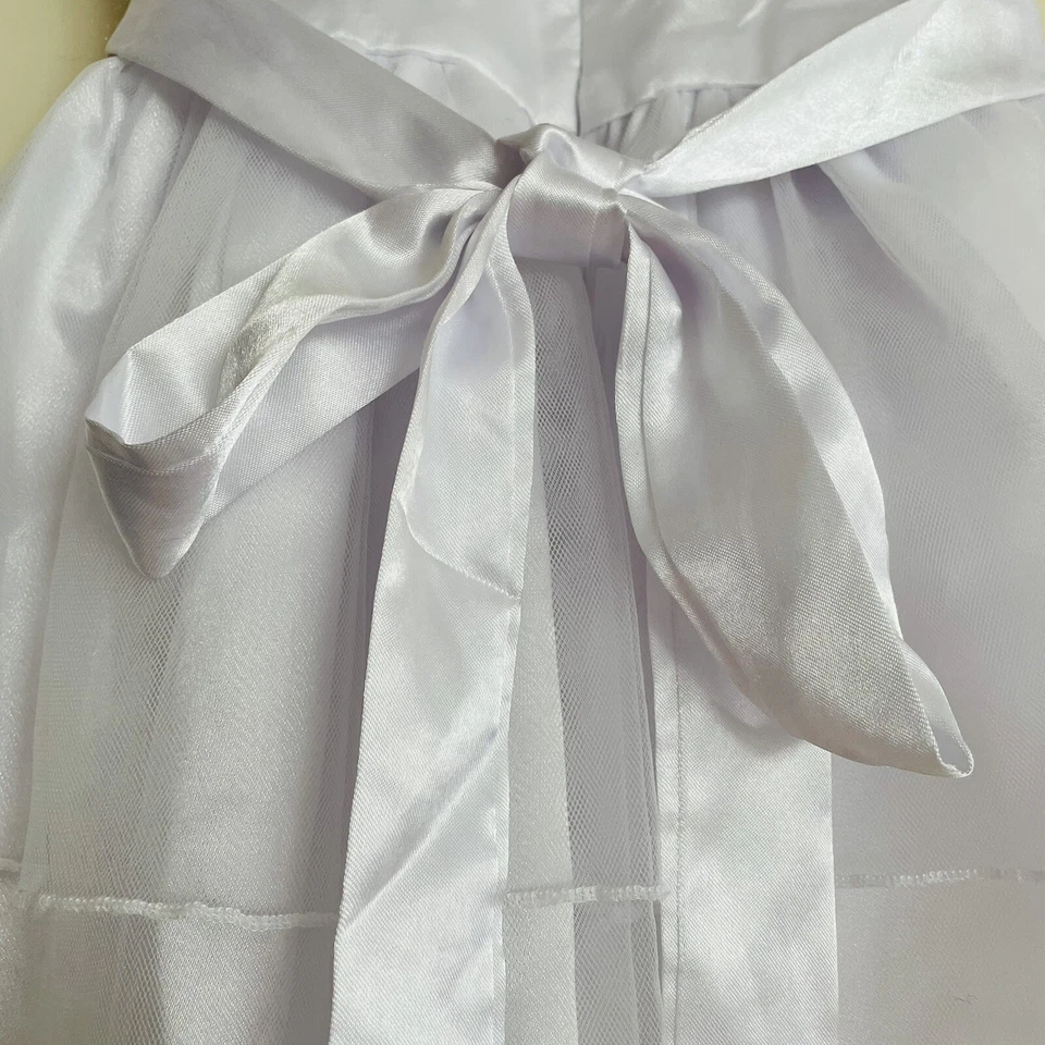 Party Rainbow Dress Girls Birthday White Tulle Tutu Skirt Dress up Flower Girl M - Image 3 of 4