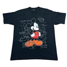 Vintage 90s Black Mickey Mouse DISNEY Single Stitch Unlimited T-Shirt Size XL